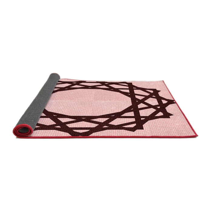 Thickness of Patterned Brown Red Rug, pat2662rd
