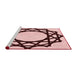 Sideview of Machine Washable Transitional Brown Red Rug, wshpat2662rd