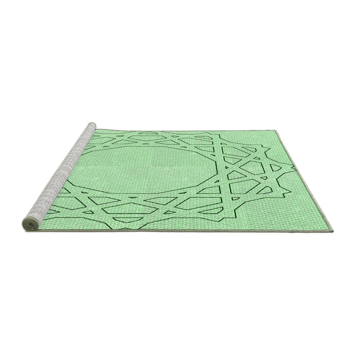 Sideview of Machine Washable Transitional Mint Green Rug, wshpat2663grn