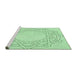 Sideview of Machine Washable Transitional Mint Green Rug, wshpat2663grn