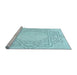 Sideview of Machine Washable Transitional Electric Blue Rug, wshpat2663lblu