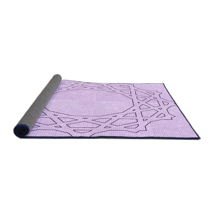 Thickness of Patterned Bright Lilac Purple Rug, pat2663pur