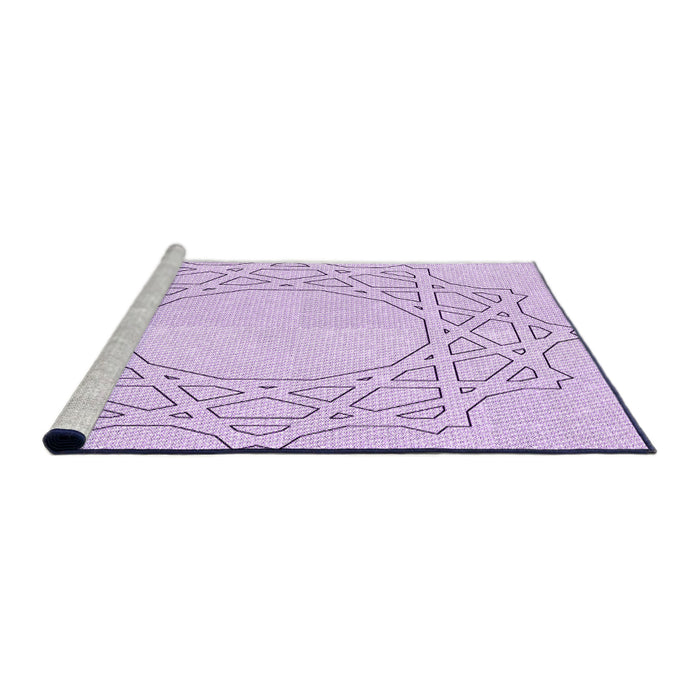 Sideview of Machine Washable Transitional Bright Lilac Purple Rug, wshpat2663pur
