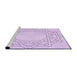 Sideview of Machine Washable Transitional Bright Lilac Purple Rug, wshpat2663pur