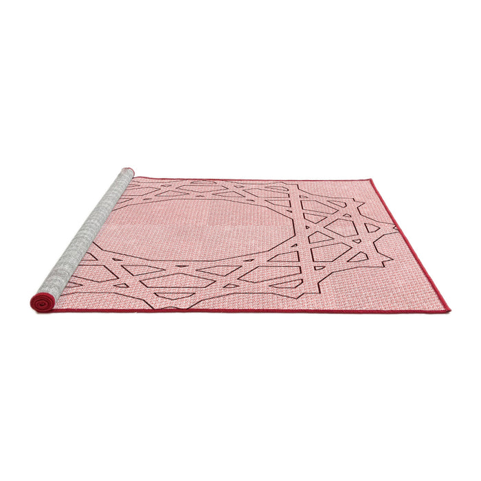 Sideview of Machine Washable Transitional Light Coral Pink Rug, wshpat2663rd