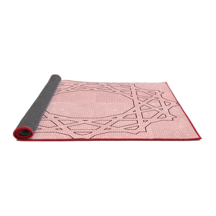 Thickness of Patterned Light Coral Pink Rug, pat2663rd