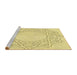 Sideview of Machine Washable Transitional Yellow Rug, wshpat2663yw