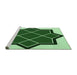 Sideview of Machine Washable Transitional Deep Emerald Green Rug, wshpat2664grn