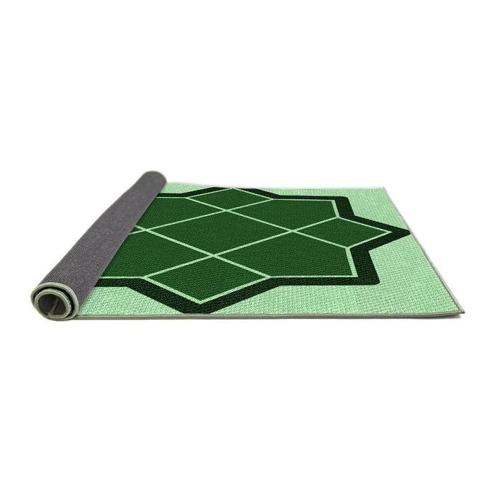 Thickness of Patterned Deep Emerald Green Rug, pat2664grn