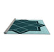 Sideview of Machine Washable Transitional Medium Teal Green Rug, wshpat2664lblu