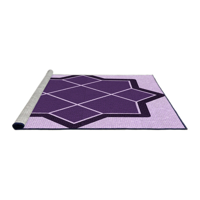 Sideview of Machine Washable Transitional Purple Rug, wshpat2664pur