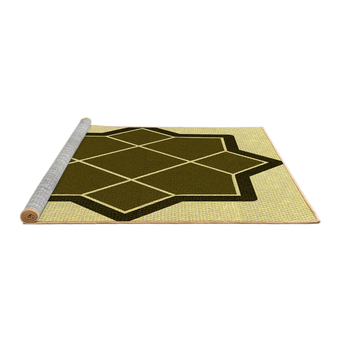 Sideview of Machine Washable Transitional Bakers Brown Rug, wshpat2664yw