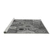 Sideview of Machine Washable Transitional Grey Gray Rug, wshpat2665gry