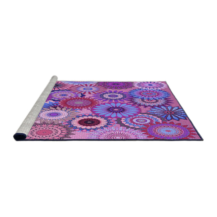 Sideview of Machine Washable Transitional Dark Orchid Purple Rug, wshpat2665pur