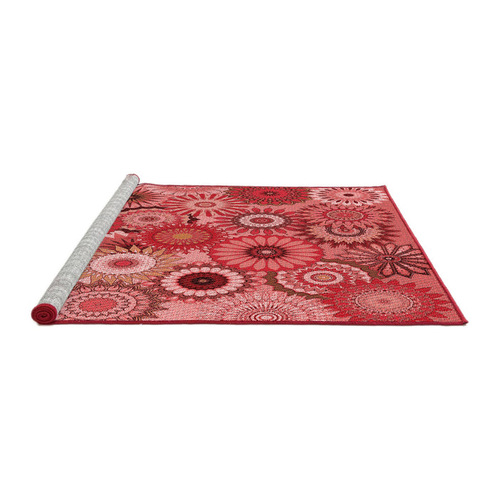 Sideview of Machine Washable Transitional Red Rug, wshpat2665rd