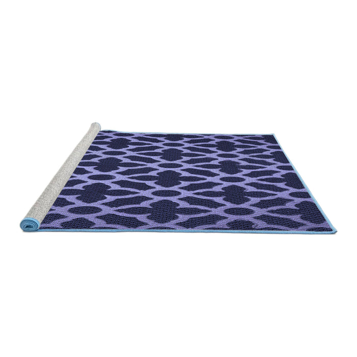 Sideview of Machine Washable Transitional Medium Slate Blue Rug, wshpat2666blu