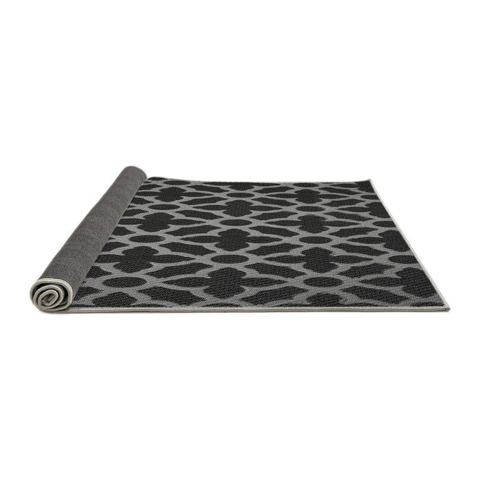 Thickness of Patterned Charcoal Black Rug, pat2666gry