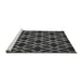 Sideview of Machine Washable Transitional Charcoal Black Rug, wshpat2666gry