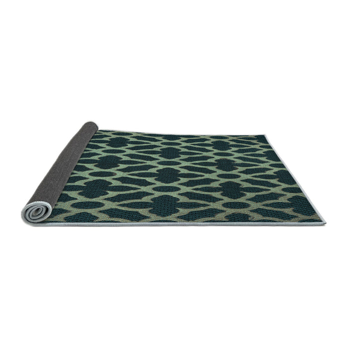 Thickness of Patterned Deep Teal Green Rug, pat2666lblu