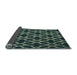 Thickness of Patterned Deep Teal Green Rug, pat2666lblu