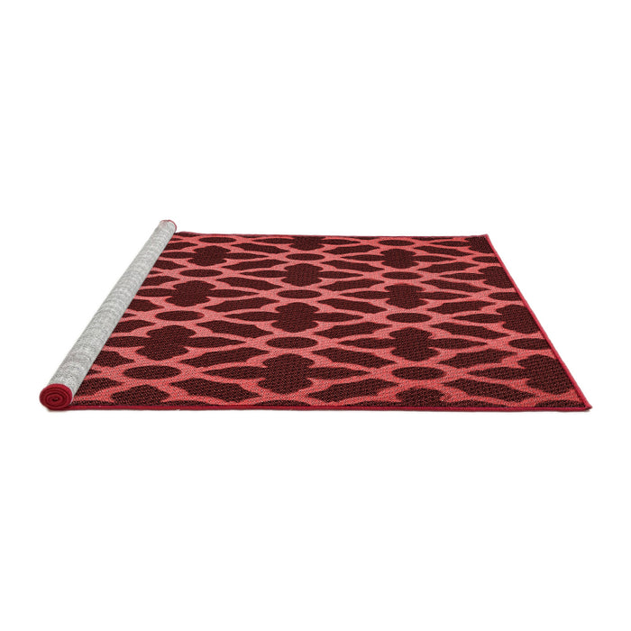 Sideview of Machine Washable Transitional Red Rug, wshpat2666rd