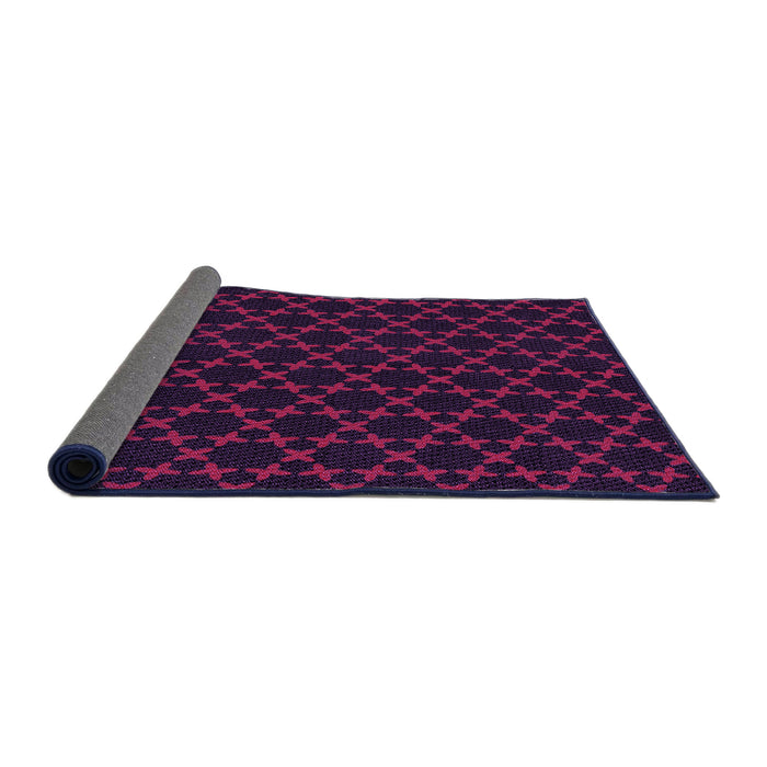 Thickness of Patterned Medium Violet Red Pink Rug, pat2667pur