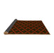 Thickness of Patterned Maroon Red Rug, pat2667yw