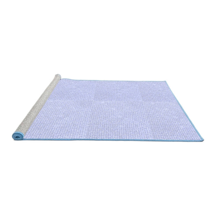 Sideview of Machine Washable Transitional Lavender Blue Rug, wshpat2668blu
