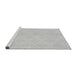 Sideview of Machine Washable Transitional Dark Gray Rug, wshpat2668gry