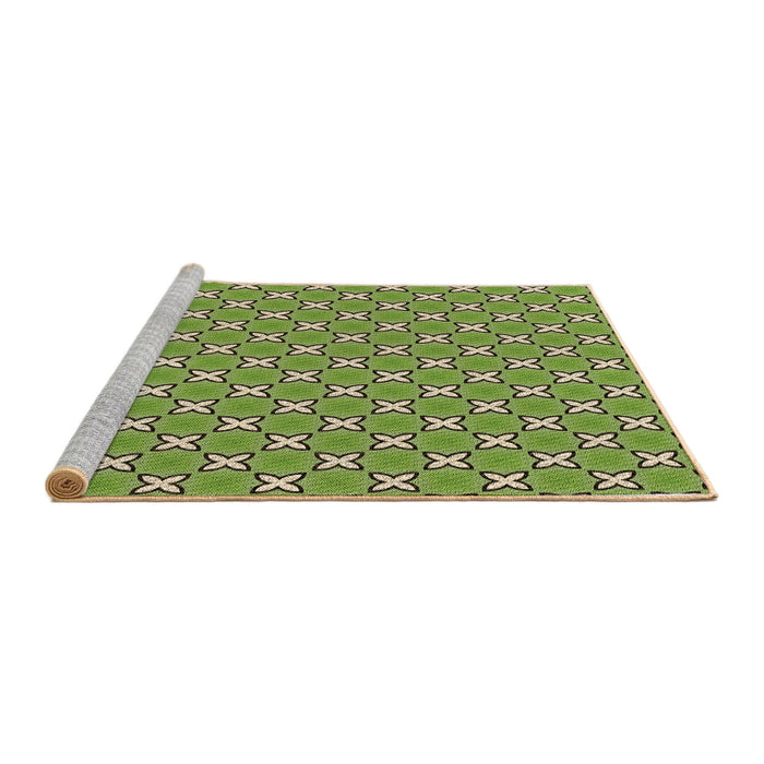 Sideview of Machine Washable Transitional Yellow Green Rug, wshpat2669brn