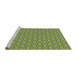 Sideview of Machine Washable Transitional Yellow Green Rug, wshpat2669brn