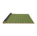 Thickness of Patterned Yellow Green Rug, pat2669brn