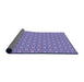 Thickness of Patterned Slate Blue Rug, pat2669pur