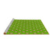 Sideview of Machine Washable Transitional Emerald Green Rug, wshpat2669yw