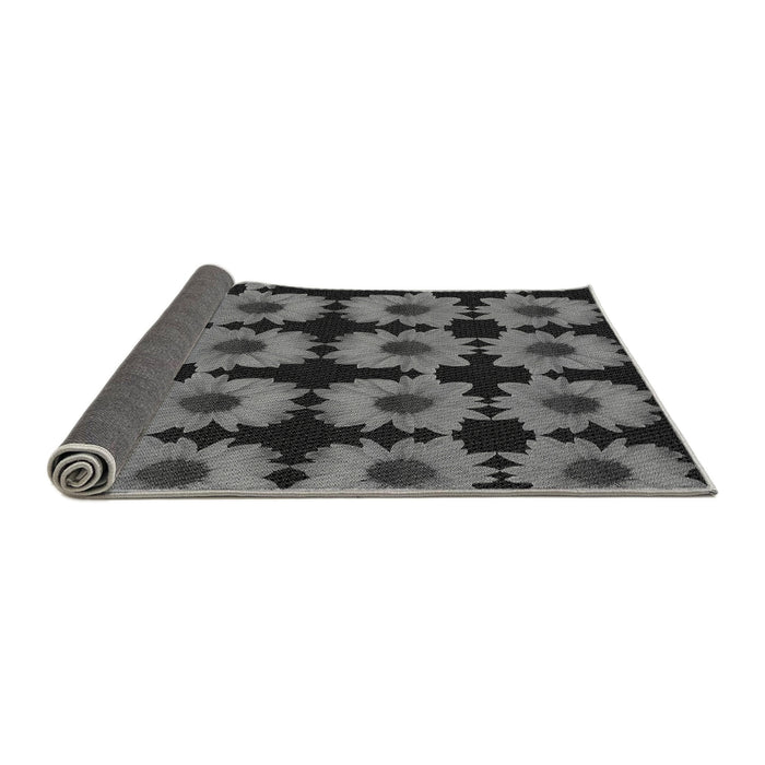 Thickness of Patterned Charcoal Black Rug, pat267gry