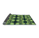 Thickness of Patterned Dark Slate Grey Green Rug, pat267lblu