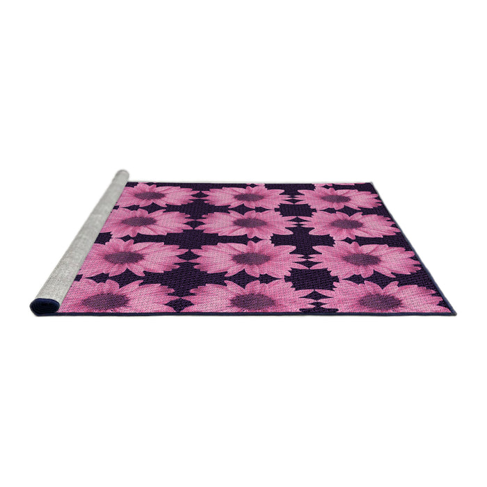 Sideview of Machine Washable Transitional Deep Mauve Purple Rug, wshpat267pur