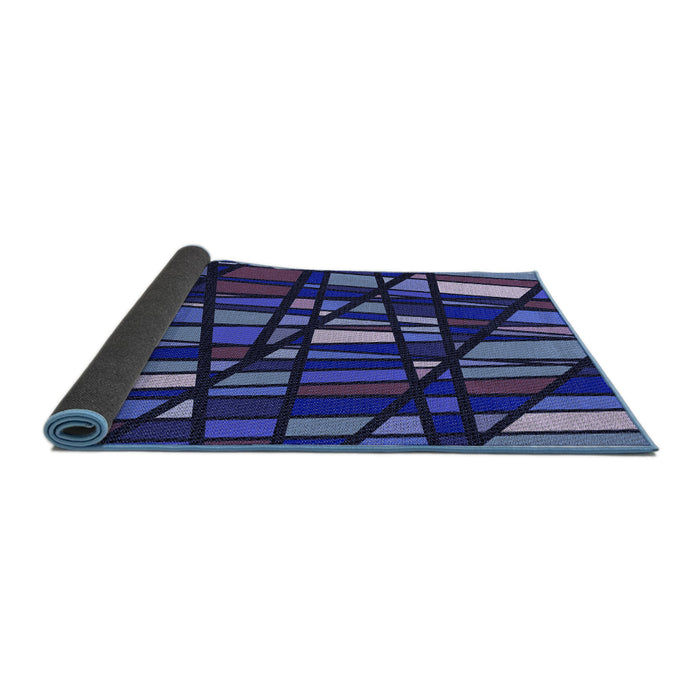 Thickness of Patterned Midnight Blue Rug, pat2670blu