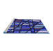 Sideview of Machine Washable Transitional Midnight Blue Rug, wshpat2670blu