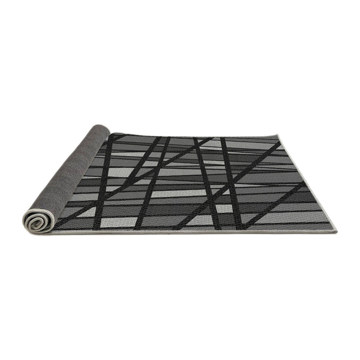 Thickness of Patterned Charcoal Black Rug, pat2670gry