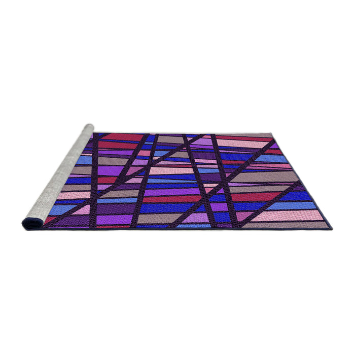 Sideview of Machine Washable Transitional Indigo Purple Rug, wshpat2670pur