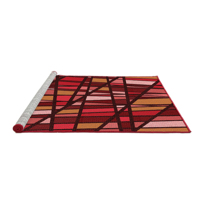 Sideview of Machine Washable Transitional Chestnut Red Rug, wshpat2670rd