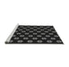 Sideview of Machine Washable Transitional Black Rug, wshpat2671gry