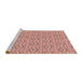 Sideview of Machine Washable Transitional Red Rug, wshpat2672brn