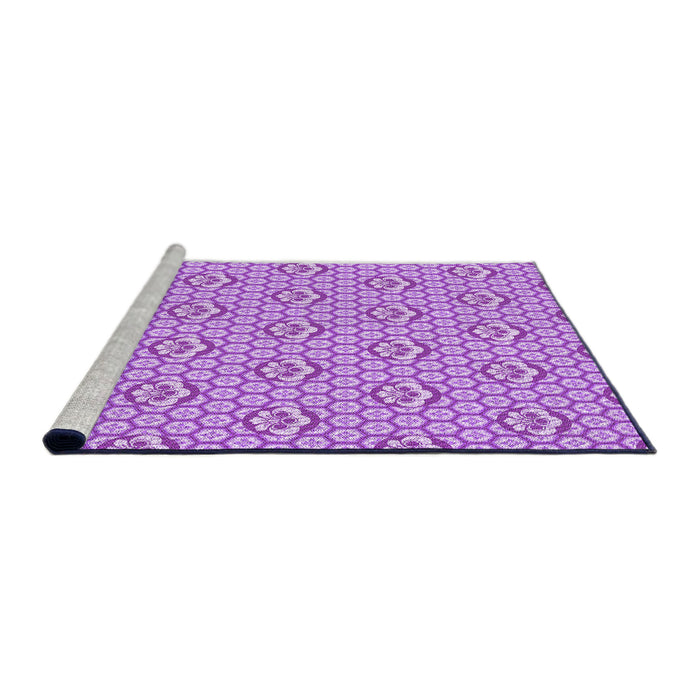 Sideview of Machine Washable Transitional Blossom Pink Rug, wshpat2672pur