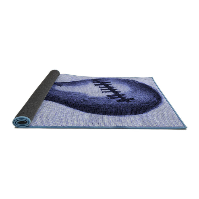 Thickness of Patterned Deep Periwinkle Purple Rug, pat2673blu