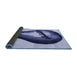 Thickness of Patterned Deep Periwinkle Purple Rug, pat2673blu