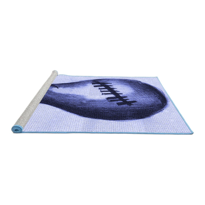 Sideview of Machine Washable Transitional Deep Periwinkle Purple Rug, wshpat2673blu