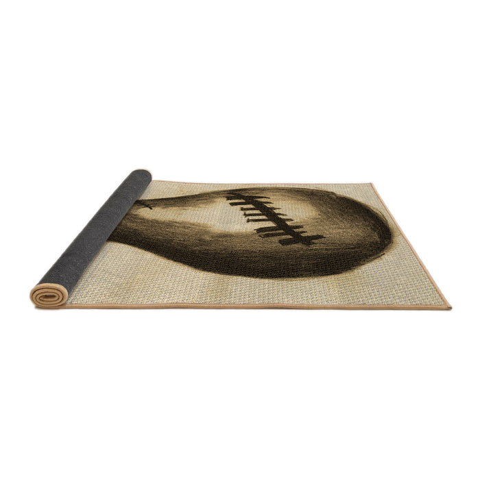 Thickness of Patterned Khaki Gold Rug, pat2673brn