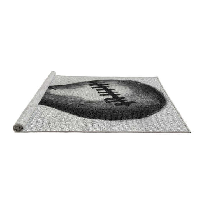 Sideview of Machine Washable Transitional Carbon Gray Rug, wshpat2673gry